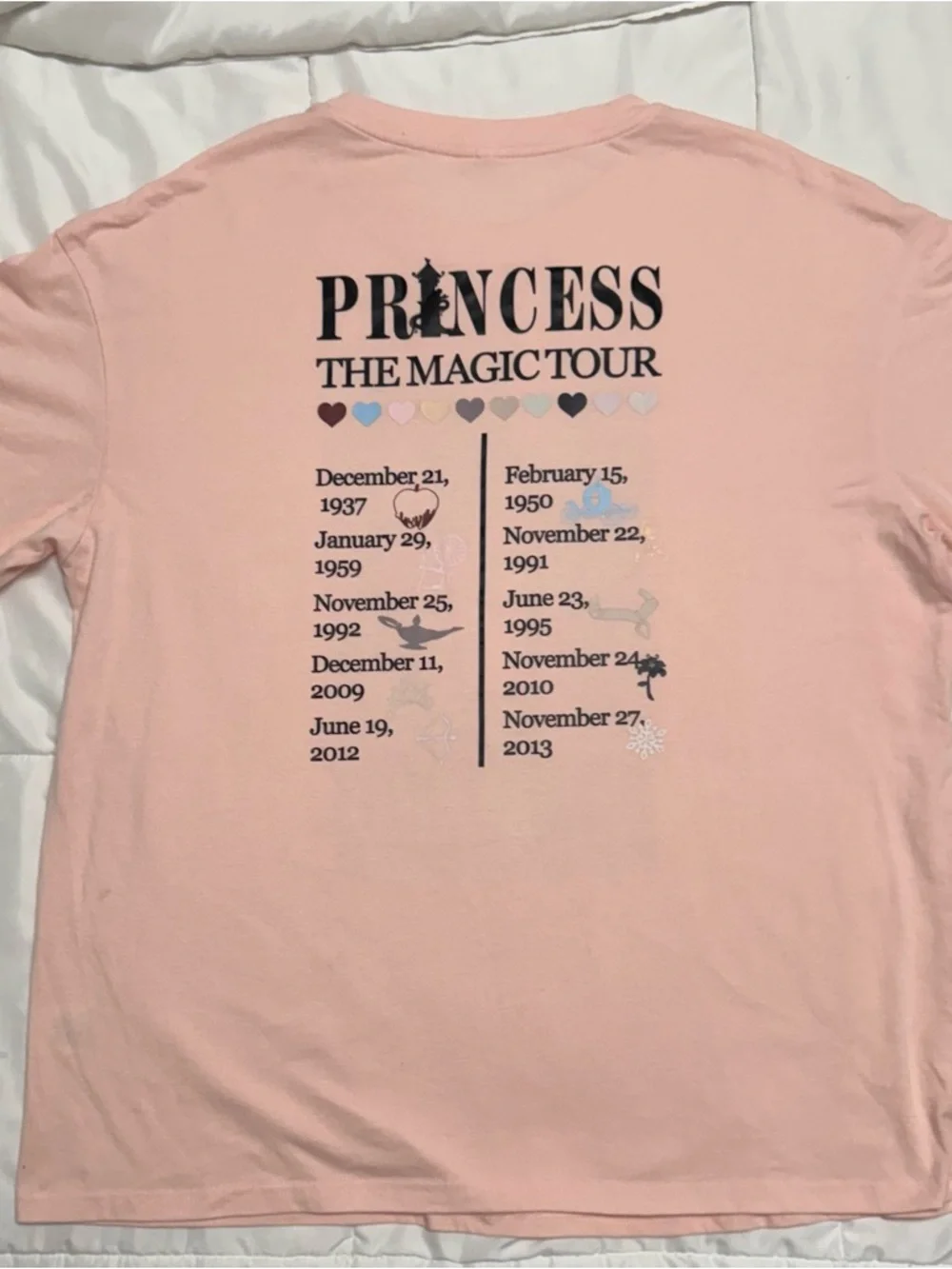Disney Pink 'Princess The Magic Tour' Short Sleeve Graphic Tee - Picture 4 of 6